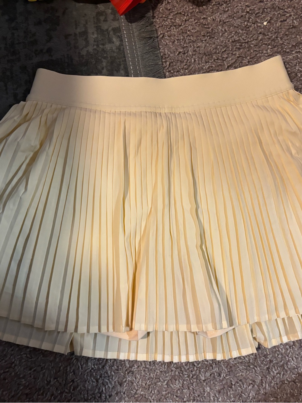 lululemon athletica Pleated Cream Skater Skirt